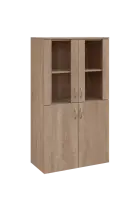 N 4 - 8DS kancelářská skříň, 4-dveřová/prosklená, 1450x800x400, dub bardolino